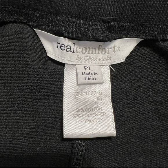 Real Comfort by Chadwicks Black Pull On Pants size Petite Large - Picture 5 of 6